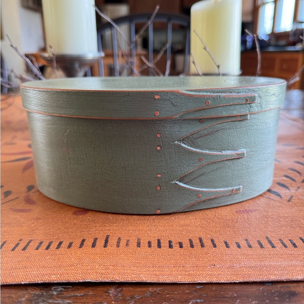 Sage Green Shaker Bentwood Oval Pantry Box #5